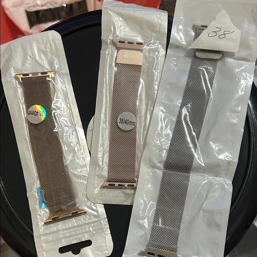 Stainless Steel Mesh Watch Band for Apple Watch’s 38-41mm set of 3